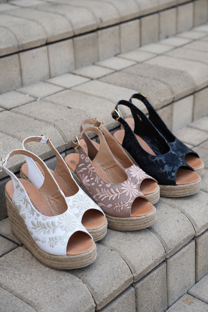 Odette Leather Espadrille Wedges