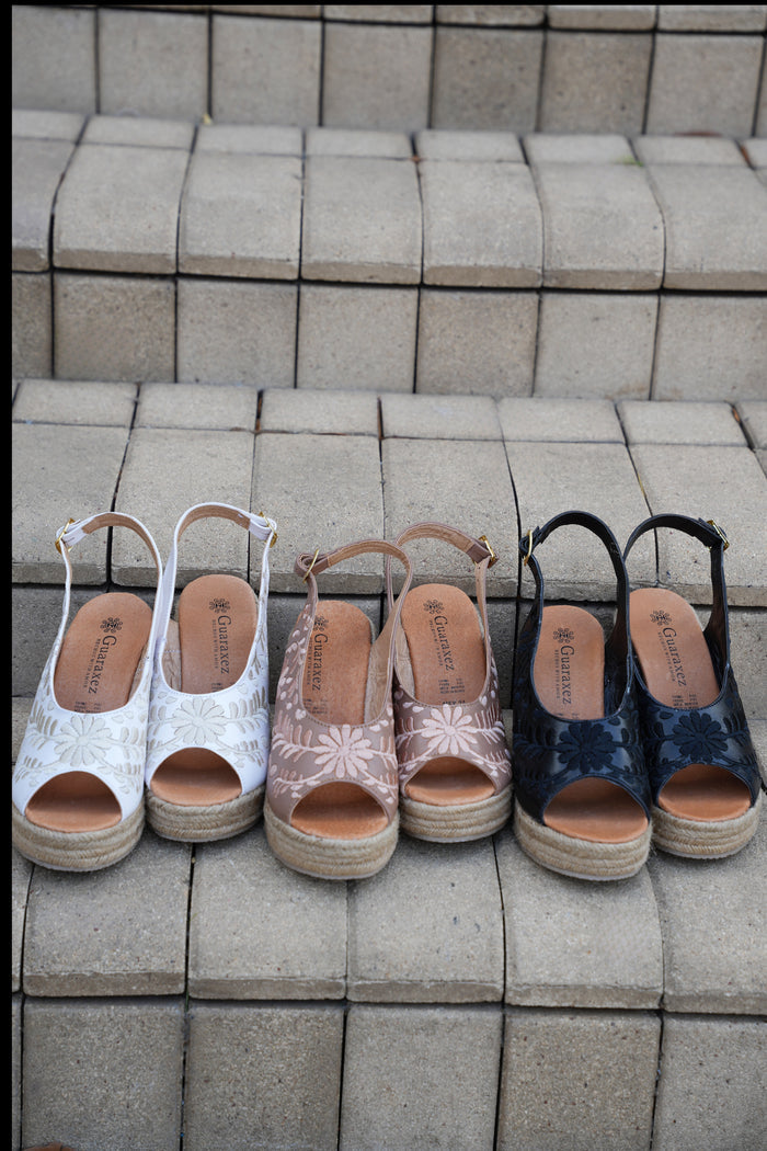 Odette Leather Espadrille Wedges