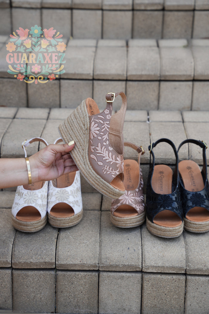 Odette Leather Espadrille Wedges