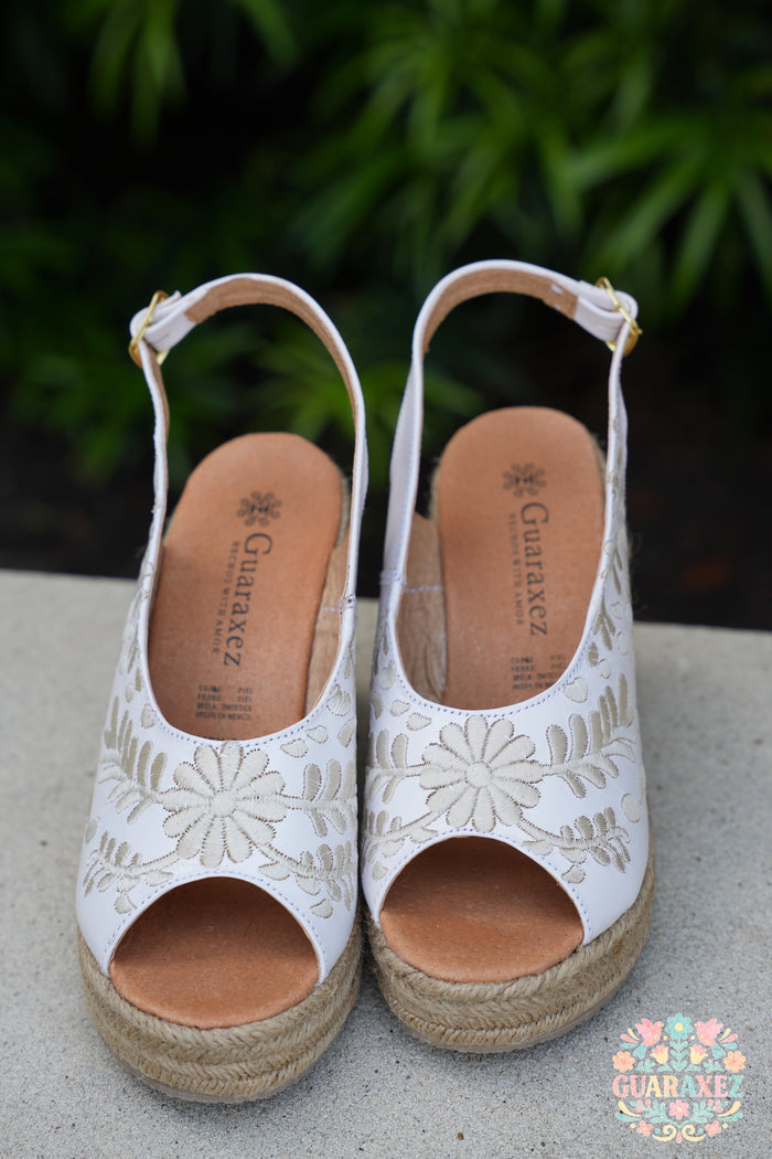 Odette Leather Espadrille Wedges