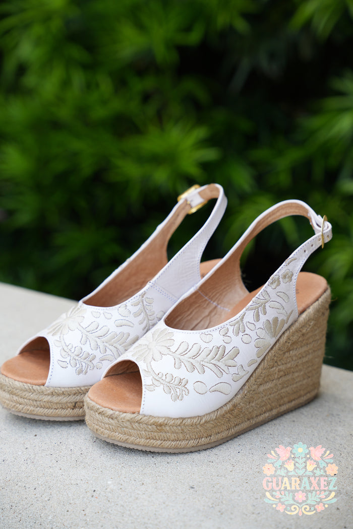 Odette Leather Espadrille Wedges
