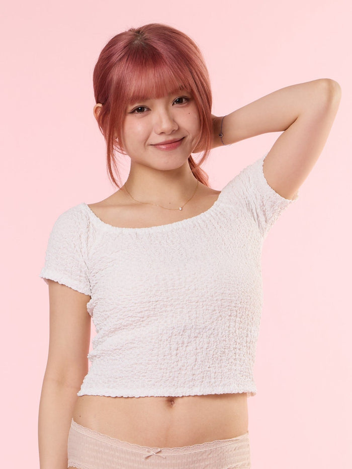 RHEA, Off Shoulder Top - 8S6-OffWhite