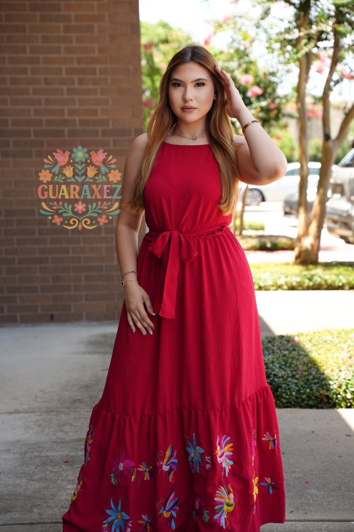 Otomi Maxi Embroidery Dress