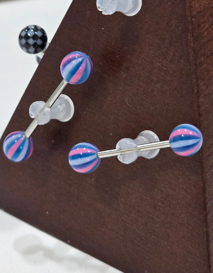 Painful Pleasures Multi-Color 14G Surgical Steel Nipple Rings Set of 3