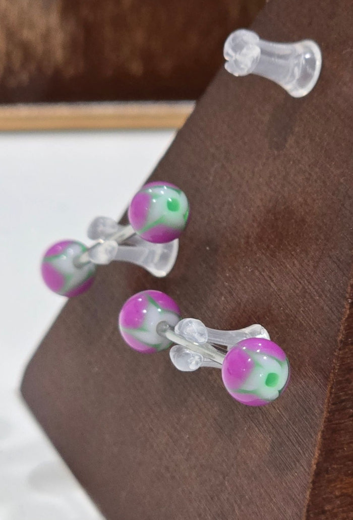 Painful Pleasures Striped 14G Surgical Steel Nipple Rings Set of 3