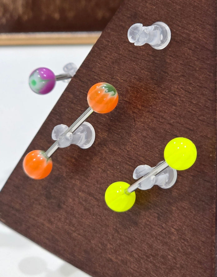 Painful Pleasures Striped 14G Surgical Steel Nipple Rings Set of 3