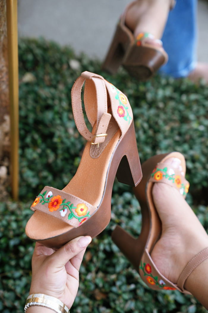 Partying in Cancun Heels Tan