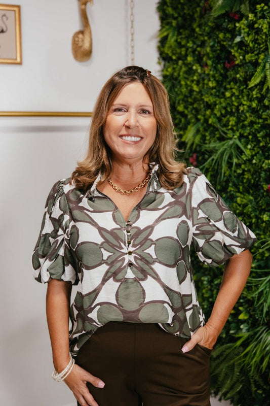 Pattern Play Top - Macoma Boutique100 Short Sleeve