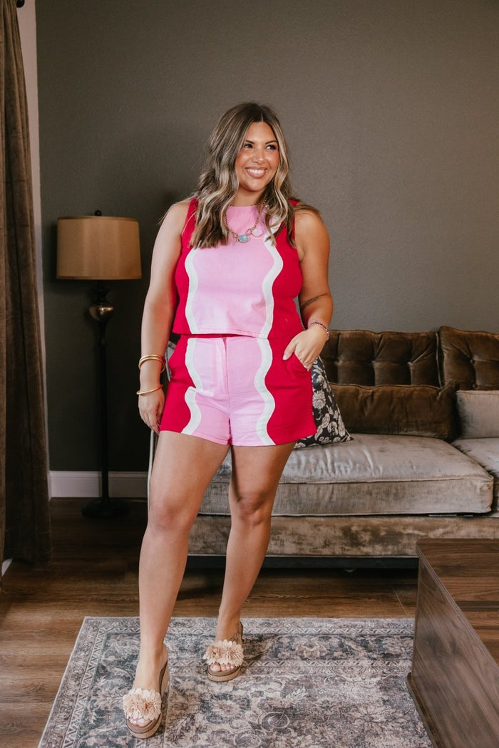Pink Wave Shorts - Macoma Boutique180 Shorts