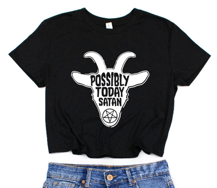 Possibly Today Satan Cropped T-Shirt -  - Crop Top