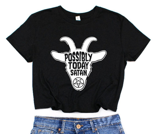 Possibly Today Satan Cropped T-Shirt -  - Crop Top