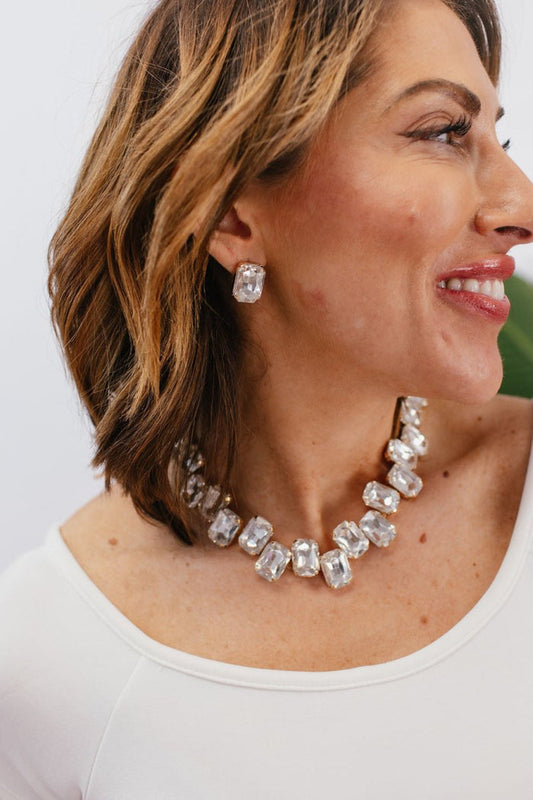 Pretty Pop Necklace/Earring Set In Clear - Macoma Boutique310 Accessories/Jewelry