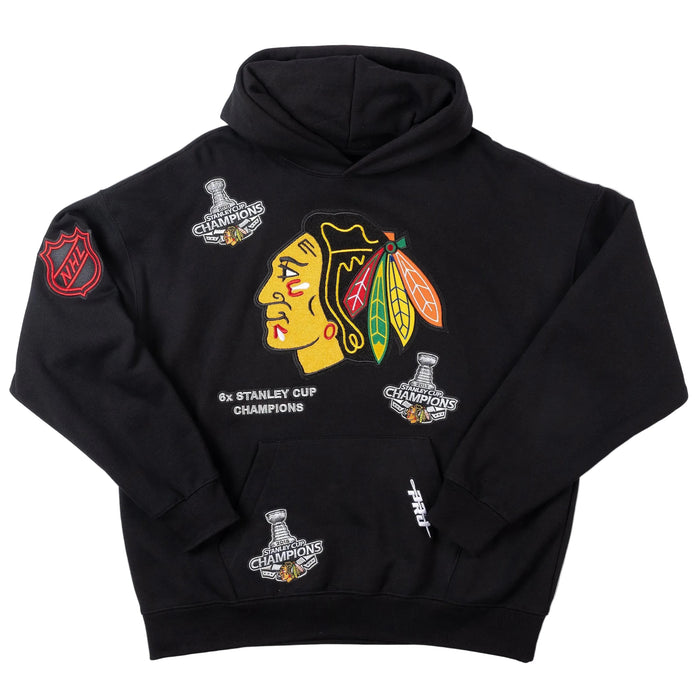 Pro Standard Chicago Blackhawks 6X Stanley Cup Champs Drop Shoulder Hoodie