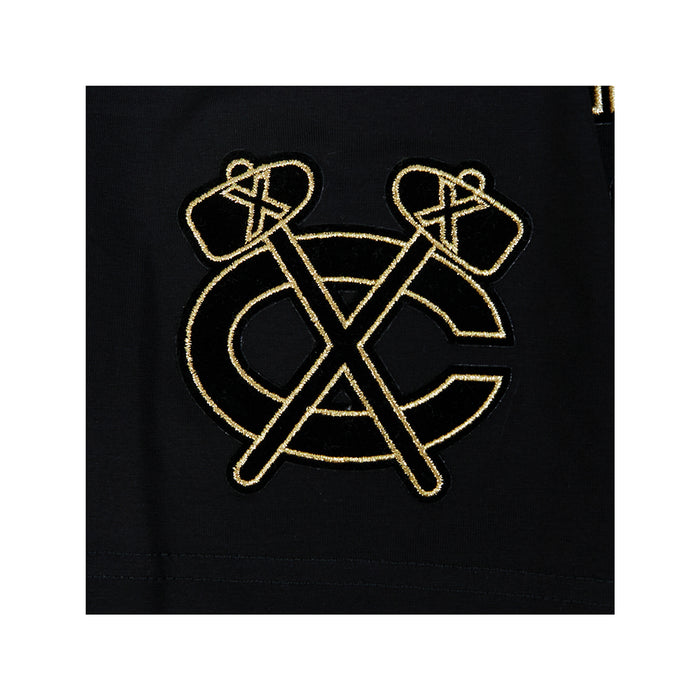 Pro Standard Chicago Blackhawks Centennial Black & Gold Short Sleeve Tee