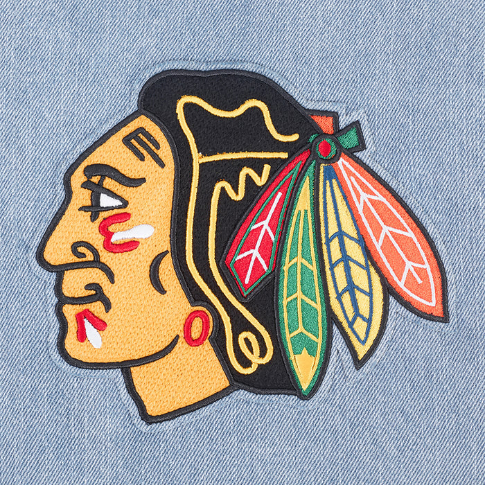Pro Standard Chicago Blackhawks Men's Allegiance Denim Varsity Jacket