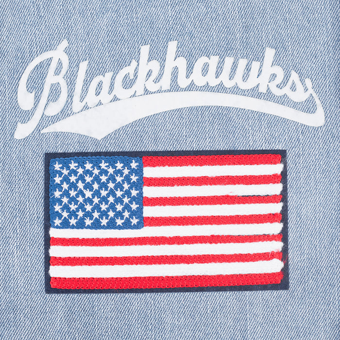 Pro Standard Chicago Blackhawks Men's Allegiance Denim Varsity Jacket