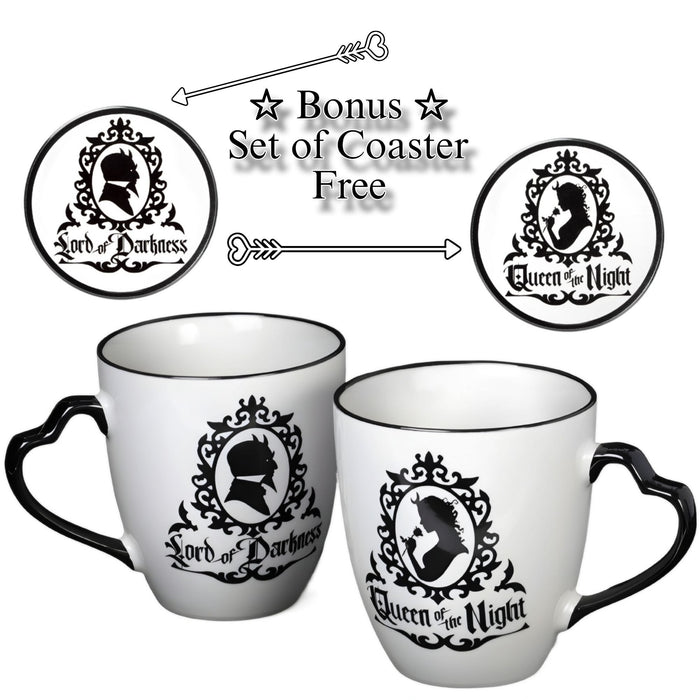 Mug Set Queen of the Night & Lord of Darkness (4pc) + Coasters -  - Mugs