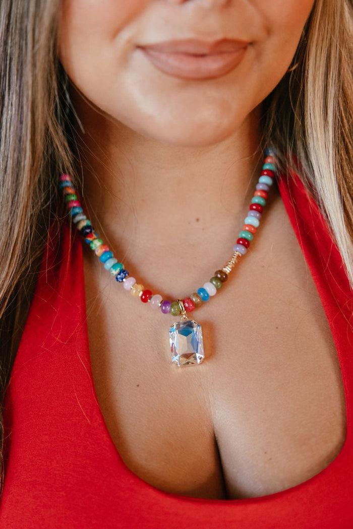 Rectangular Charm in AB - Macoma Boutique315 Jewelry