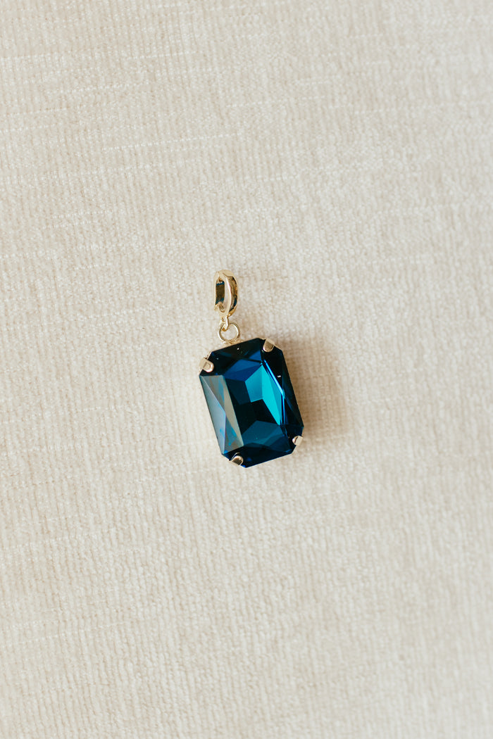 Rectangular Charm in Blue Velvet