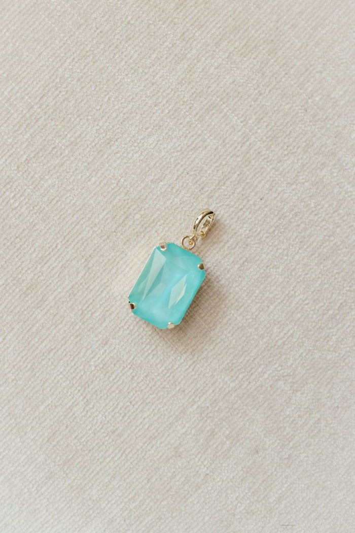 Rectangular Charm in Soft Aqua - Macoma Boutique315 Jewelry