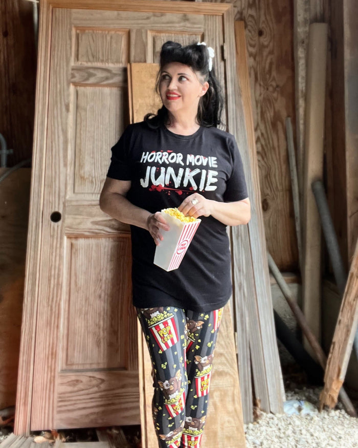 Red & White Crime Junkie Unisex Horror Movie Tee