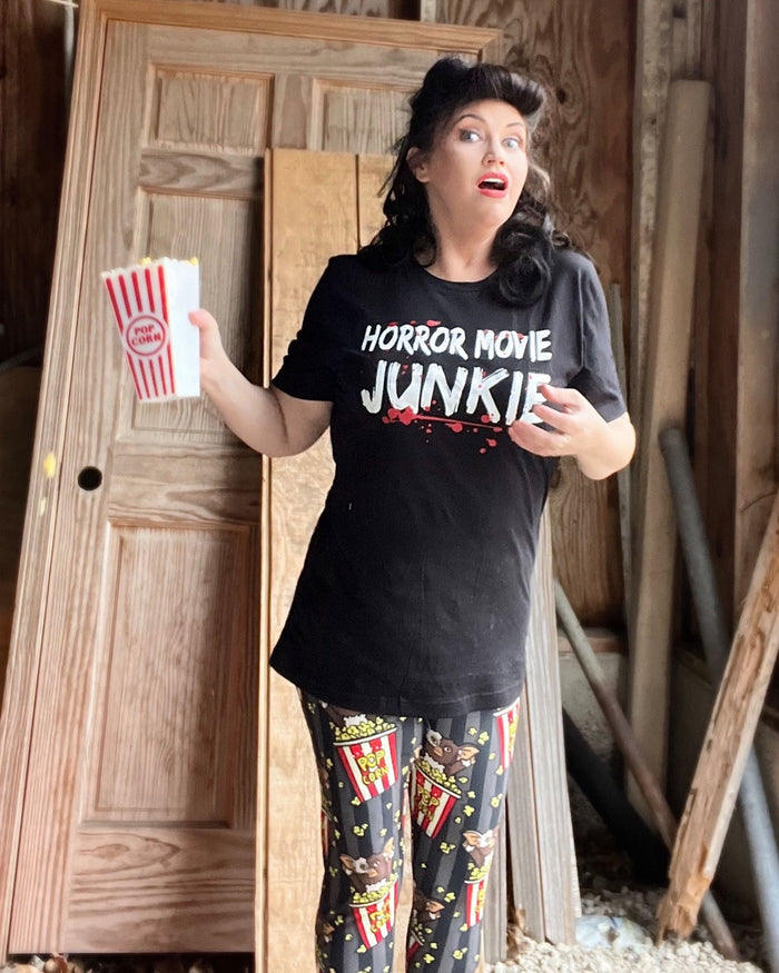 Red & White Crime Junkie Unisex Horror Movie Tee