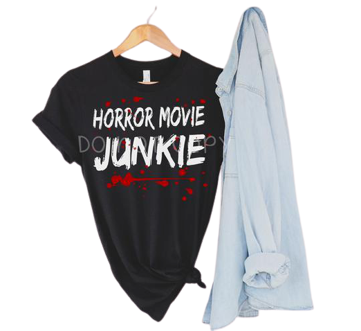 Red & White Crime Junkie Unisex Horror Movie Tee
