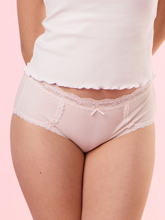MAJORELLE RIB SOLID, Rib Modal Hiphugger Panty - 8S6-BridalBlush