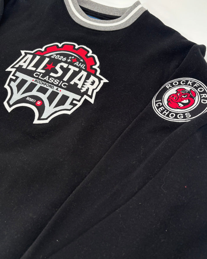 Rockford IceHogs Black Varsity Rib All Star Crewneck