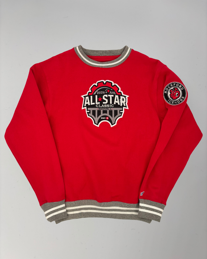 Rockford IceHogs Red Varsity Rib All Star Crewneck