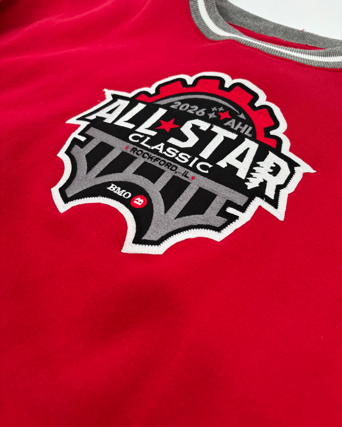 Rockford IceHogs Red Varsity Rib All Star Crewneck