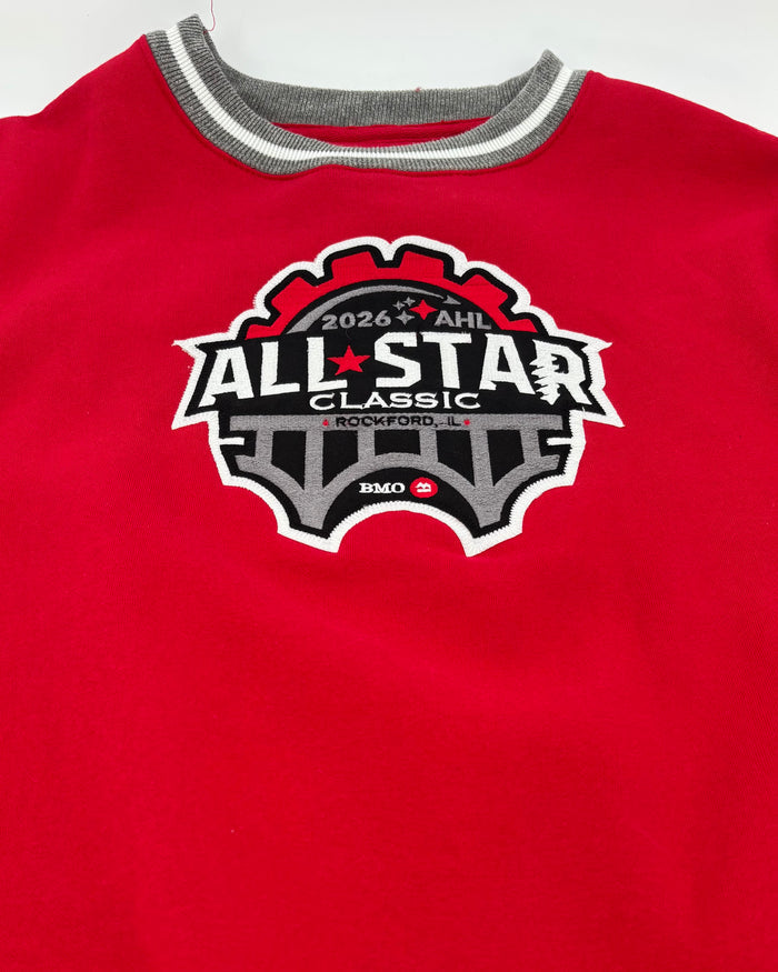 Rockford IceHogs Red Varsity Rib All Star Crewneck