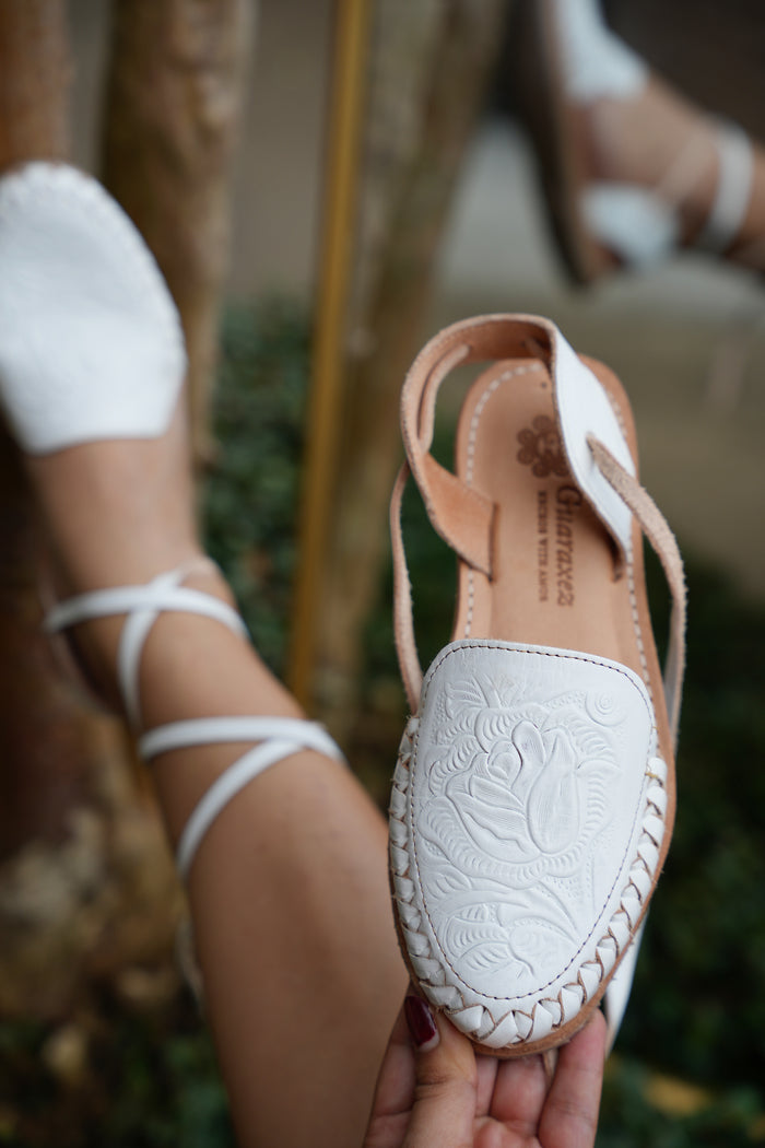 Rosalinda Lace Up White