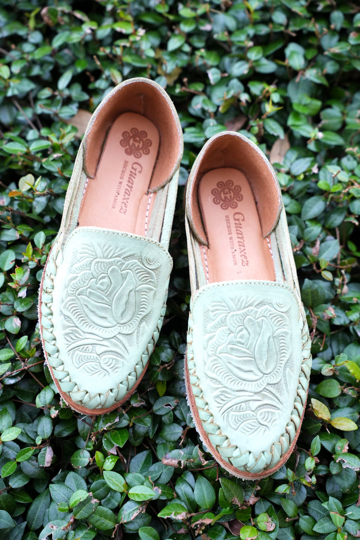Rosalinda Leather Flat Turquoise