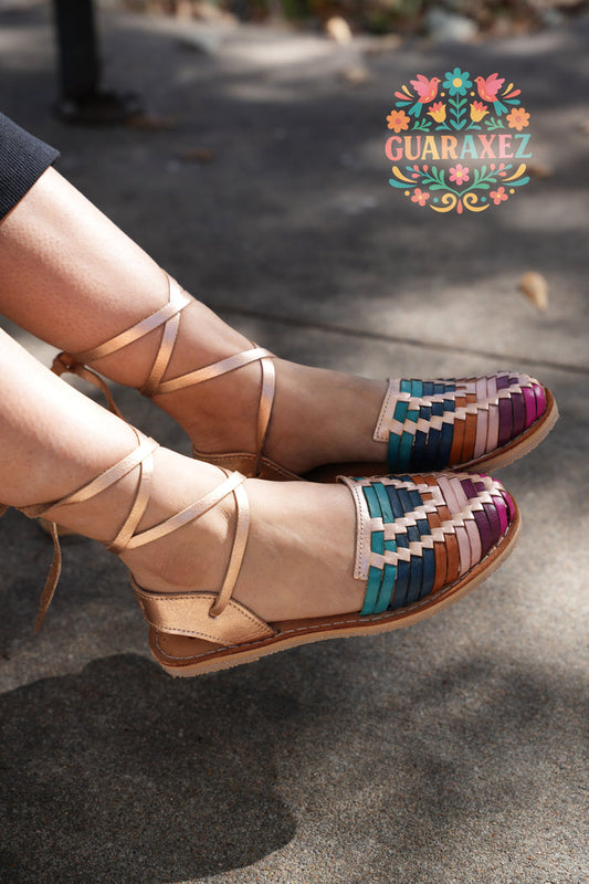 Samara Mexican Lace up Leather Sandals