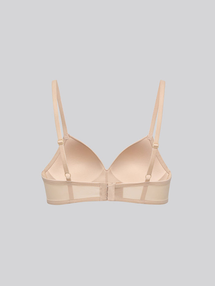 ADINA, Seamless Wireless Light Pad Triangle Bra - 8S6-Camel