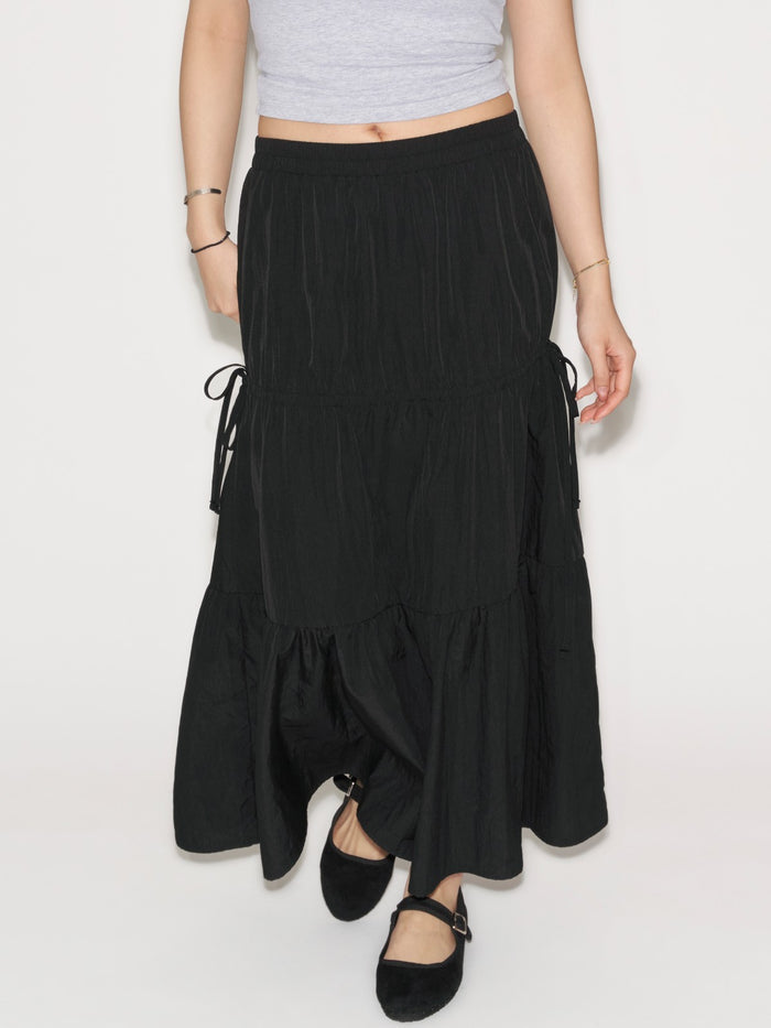 Side Tie Midi Skirt