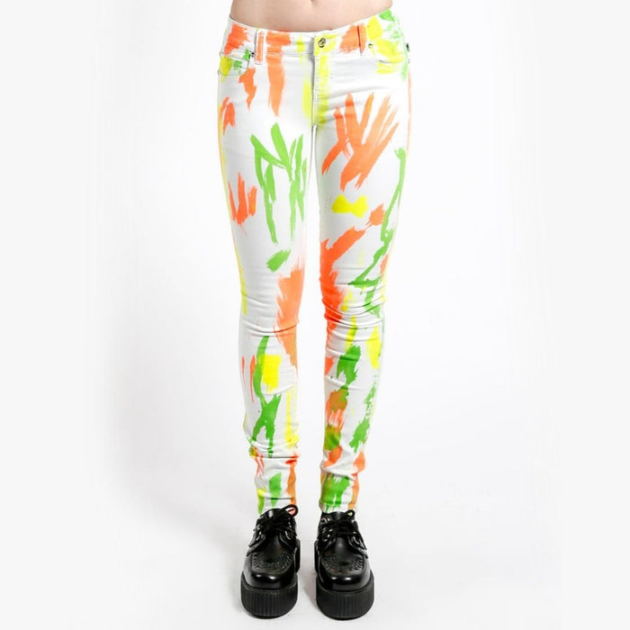Skinny Fit Paint Splatter Jeans Zip Fly & Button Closure 28 - Tripp NYC - Jeans