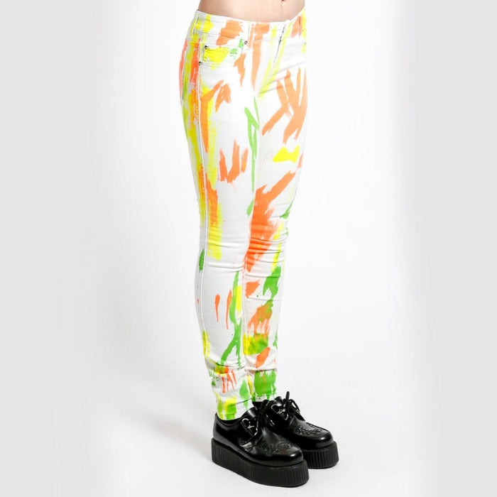 Skinny Fit Paint Splatter Jeans Zip Fly & Button Closure 28 - Tripp NYC - Jeans