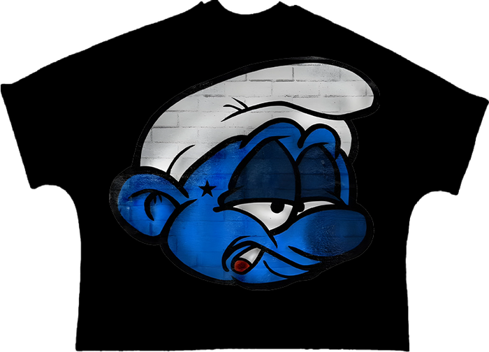 Smurf Oversized Crop Top - Super Max Heavyweight Streetwear Essential