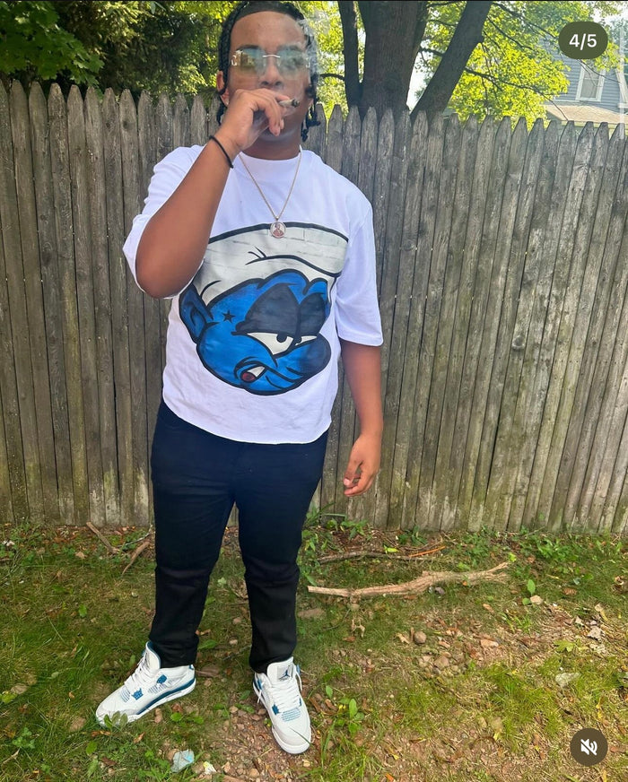 Smurf Oversized Crop Top - Super Max Heavyweight Streetwear Essential