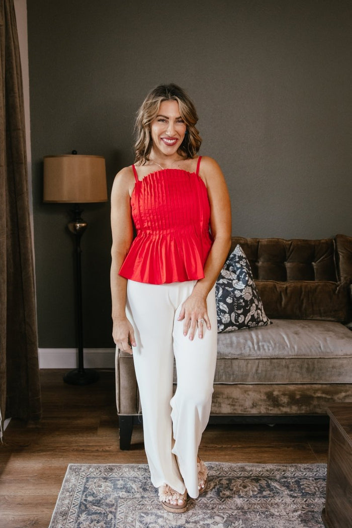 Sophisticated Spark Tank In Red - Macoma Boutique110 Tanks