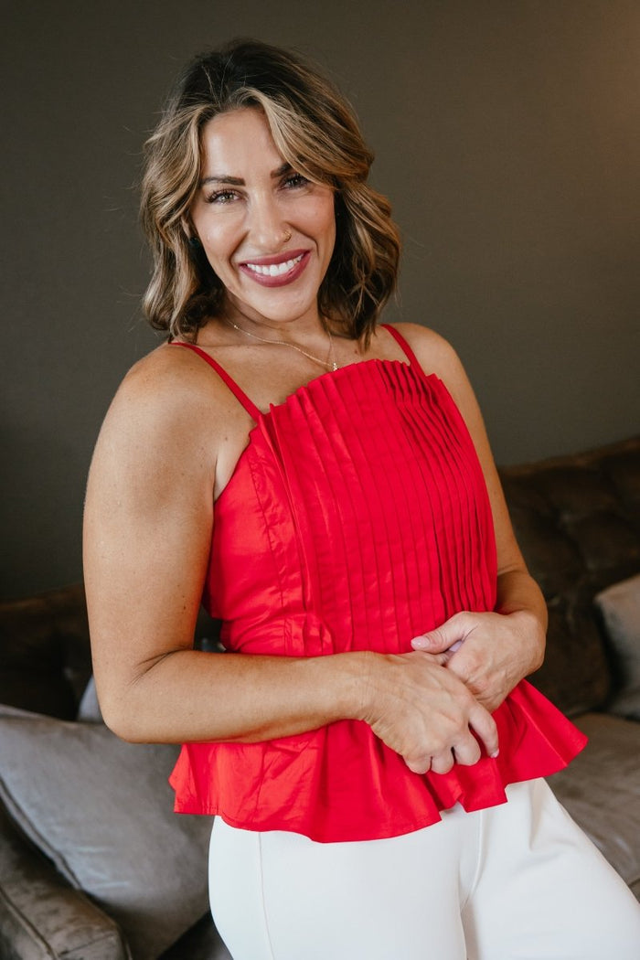 Sophisticated Spark Tank In Red - Macoma Boutique110 Tanks