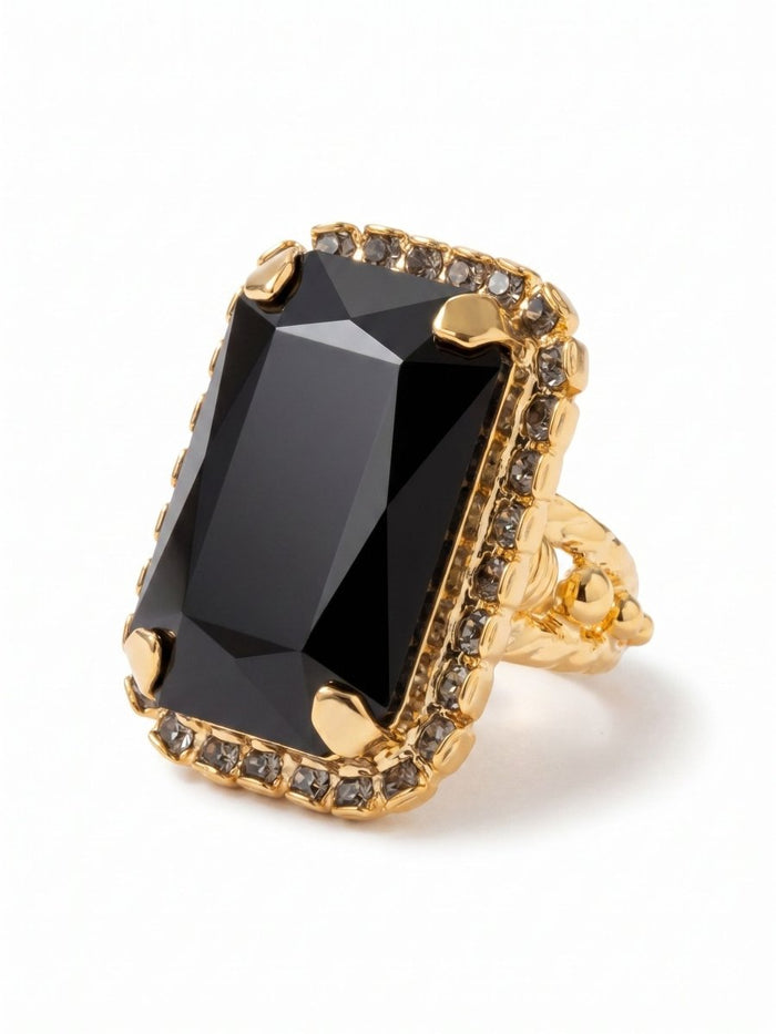 Sorrelli Starry Night Luxurious Emerald-Cut Cocktail Ring - Macoma Boutique310 Accessories/Jewelry