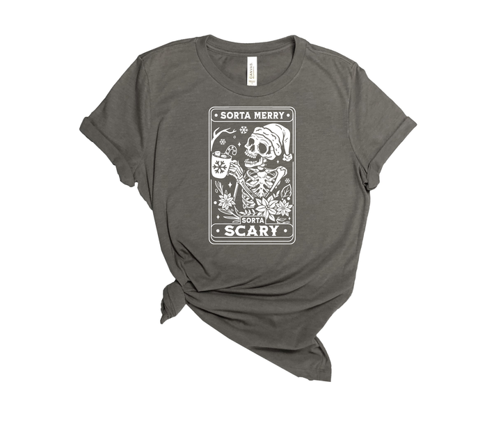 "Sorta Merry Sorta Scary" Spooky Holiday Tee - Unisex Shirt -  - Shirts