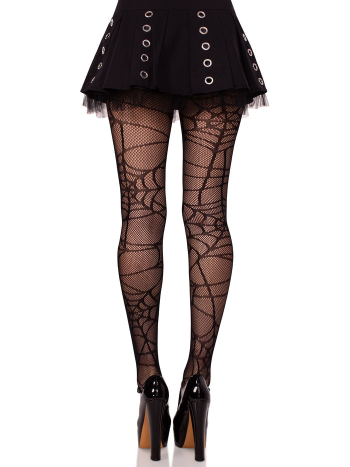 Spiderweb Net Tights - Gothic Fishnet Hosiery - Halloween Spider Web Stockings -  - Fishnet Pantyhose