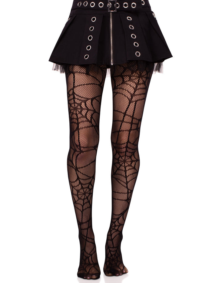 Spiderweb Net Tights - Gothic Fishnet Hosiery - Halloween Spider Web Stockings -  - Fishnet Pantyhose