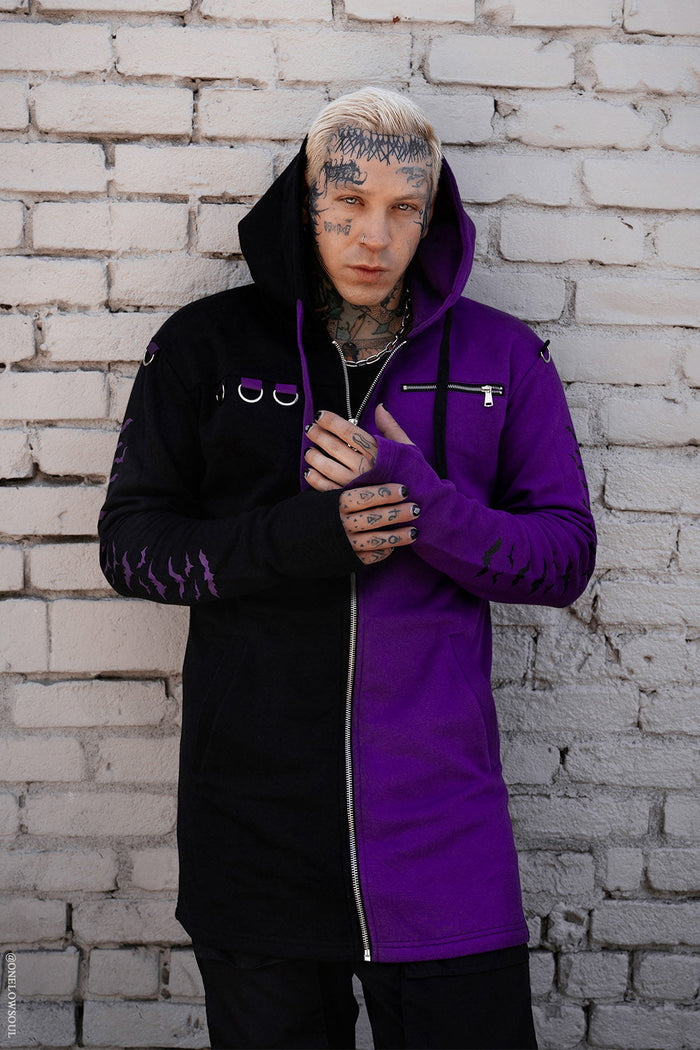 Split Mage Hoodie [Black/Purple] -  - Hoodies