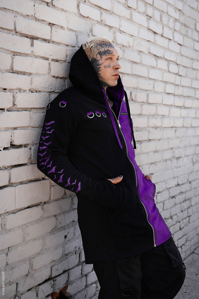 Split Mage Hoodie [Black/Purple] -  - Hoodies