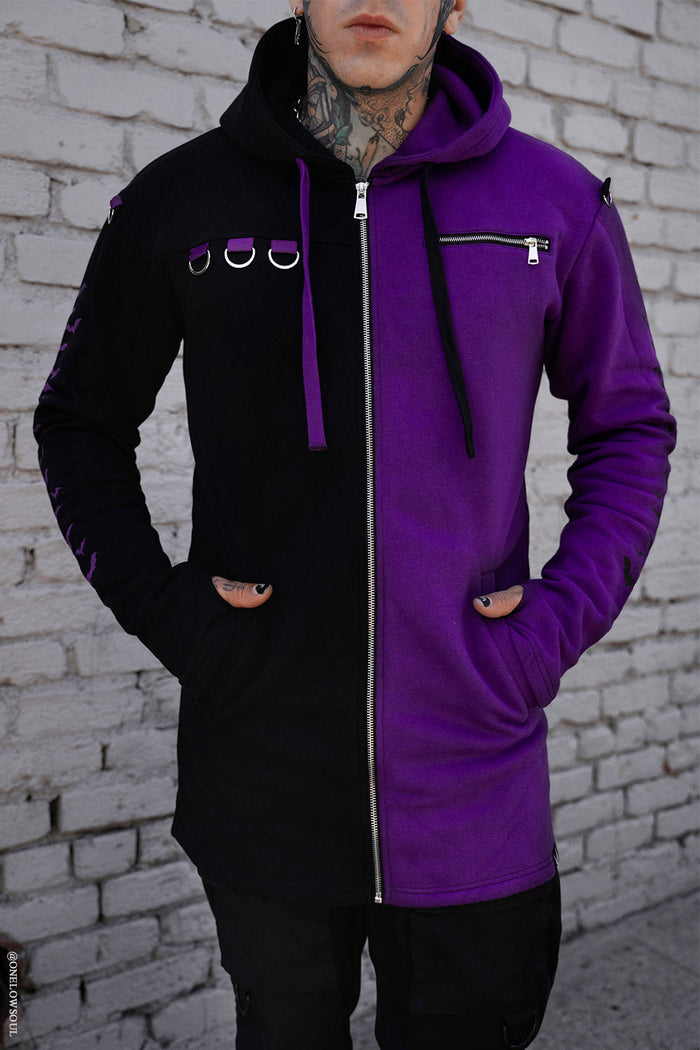 Split Mage Hoodie [Black/Purple] -  - Hoodies